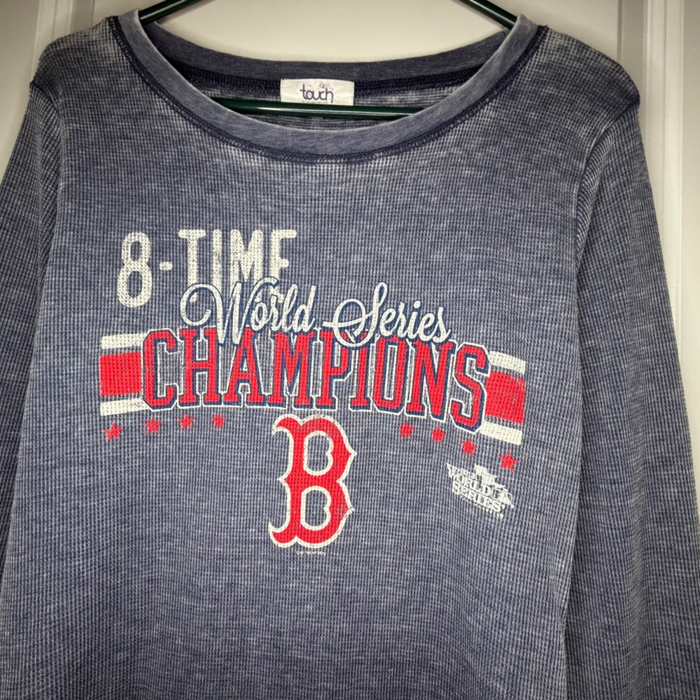 Touch‎ Alyssa Milano Boston Red Sox 8-Time Champions Thermal Shirt Blue Large
